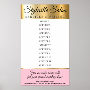 Affiche Personnalisé couleur styliste salon services affic