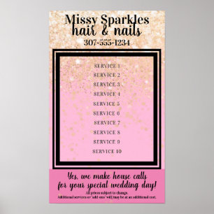 Affiche Personnalisé couleur styliste salon services affic