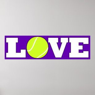 Affiche Personnalisé Couleur Tennis LOVE Long Horizontal P
