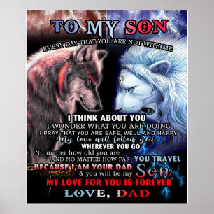 Affiche Personnalisé Du Père Lion À Mon Fils Loup