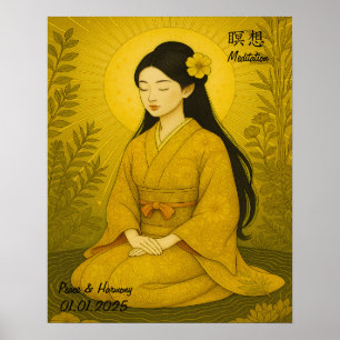 Affiche Personnalisé esthétique Zen Méditation Minutieuse