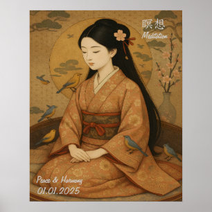 Affiche Personnalisé esthétique Zen Méditation Minutieuse 