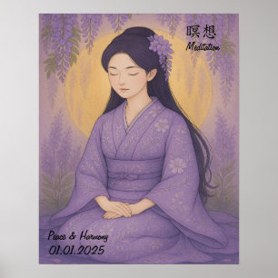 Affiche Personnalisé esthétique Zen Méditation Minutieuse
