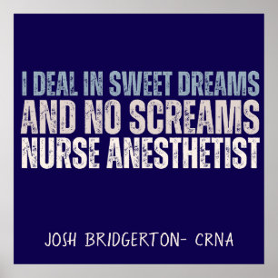 Affiche Personnalisé Funny Nurse Anesthetist Sweet Dreams