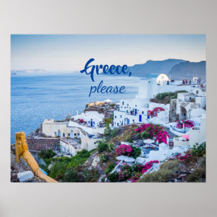 Affiche Personnalisé / Grèce S'il vous plaît/ Santorin