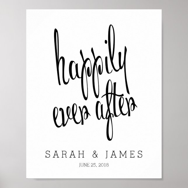 Affiche Personnalisé Happy Jamais Après Mariage Keepsaké (Devant)
