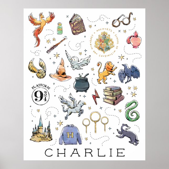 Affiche Personnalisé | Icônes HARRY POTTER™ (Devant)