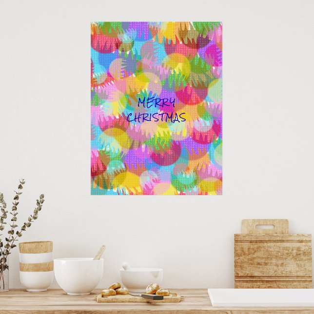 AFFICHE PERSONNALISÉ JOYEUX DE COULEUR ÉPARGNÉE NOËL (Cuisine)