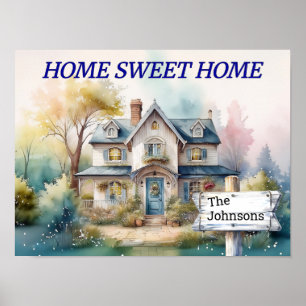 Affiche PERSONNALISÉ MAISON Sweet HOME