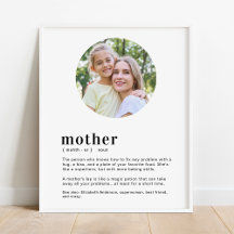 Personnalisé Maman, Mère Définition Fête des Mères
