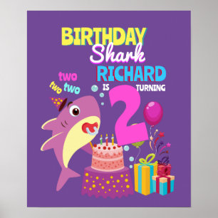 Affiche Personnalisé maman tante Papa Papa papa Shark Anni