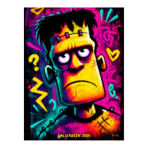 Personnalisé Neon Frankenstein Retro Halloween Des