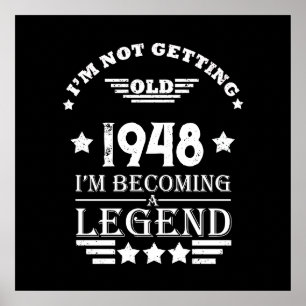 Affiche Personnalisé noir blanc vintage 75e anniversaire