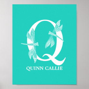 Affiche Personnalisé Nom de couleur Monogramme Lettre Q Dr