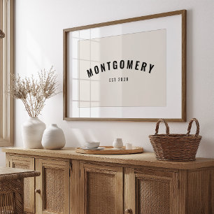 Affiche Personnalisé Nom Est Date Famille Cadeau Idée Art