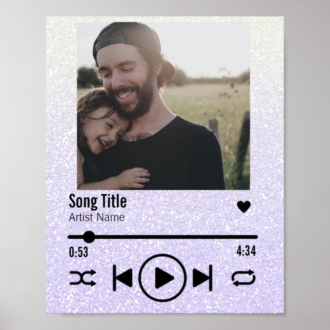 Affiche Personnalisé Papa et Fille Photo Song Playlist (Devant)