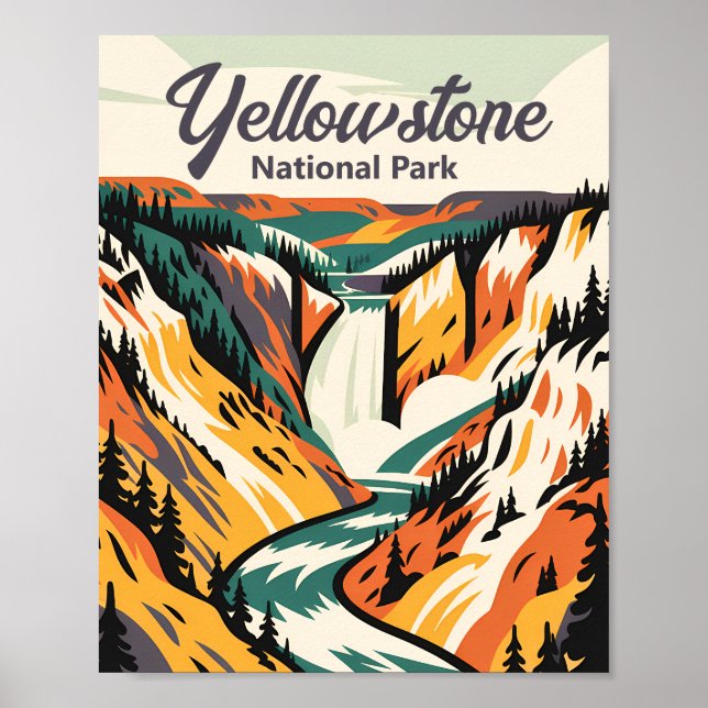 Affiche Personnalisé Parc national de Yellowstone Lower Fa (Devant)