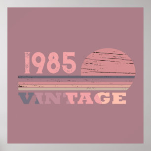 Affiche Personnalisé quarante fête vintage de 40e annivers