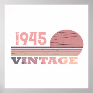 Affiche Personnalisé quatre-vingts vintage fête du 80e ann