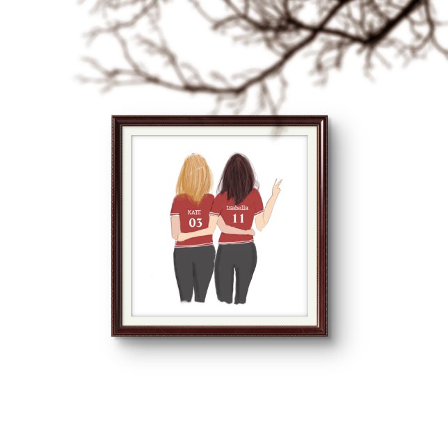 Affiche Personnalisé, sport, joueurs, meilleurs amis, (Créateur téléchargé)