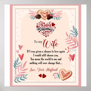 Affiche Personnalisée À Ma Femme Bonne Saint Valentin