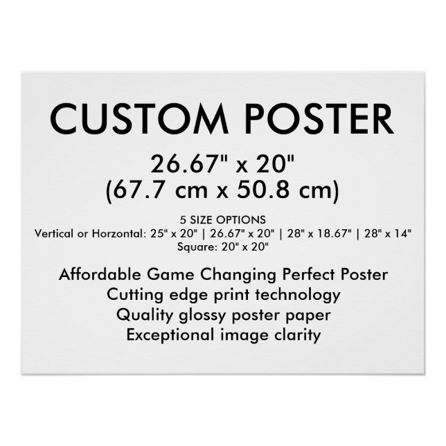 Affiche personnalisée brillante horizontale 67 cm  (Devant)
