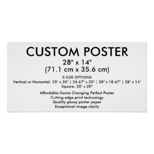 Affiche personnalisée brillante horizontale 71,1 c