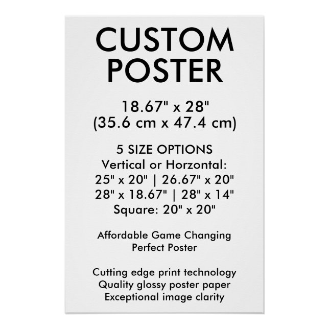 Affiche personnalisée brillante verticale 18,67" x (Devant)