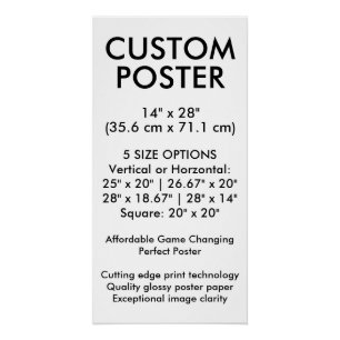 Affiche personnalisée brillante verticale 35,6 cm