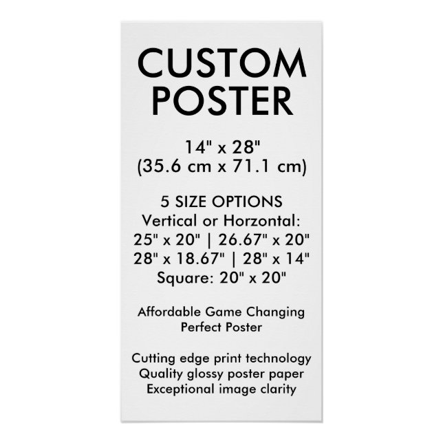 Affiche personnalisée brillante verticale 35,6 cm  (Devant)