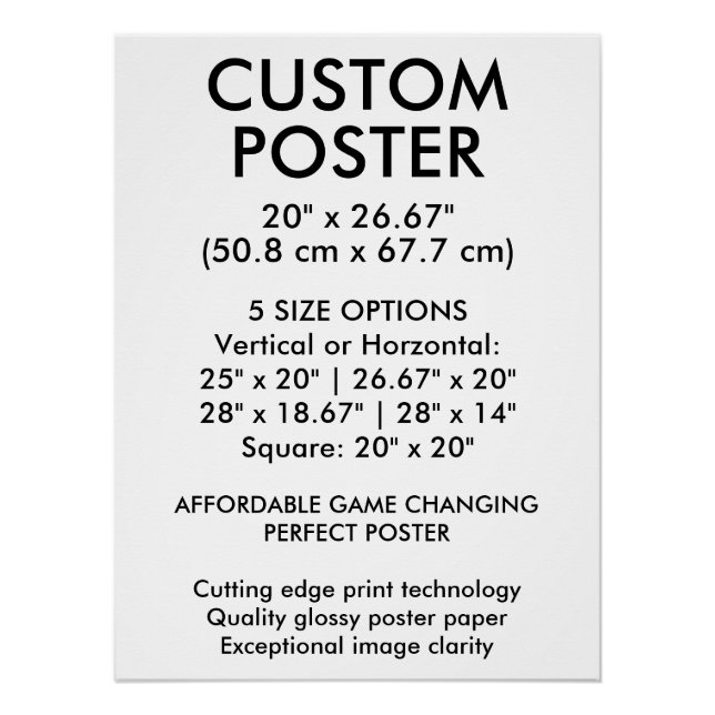Affiche personnalisée brillante verticale 50,8 cm  (Devant)