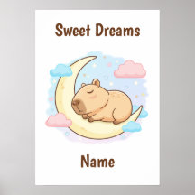 Affiche personnalisée Capybara doux rêves