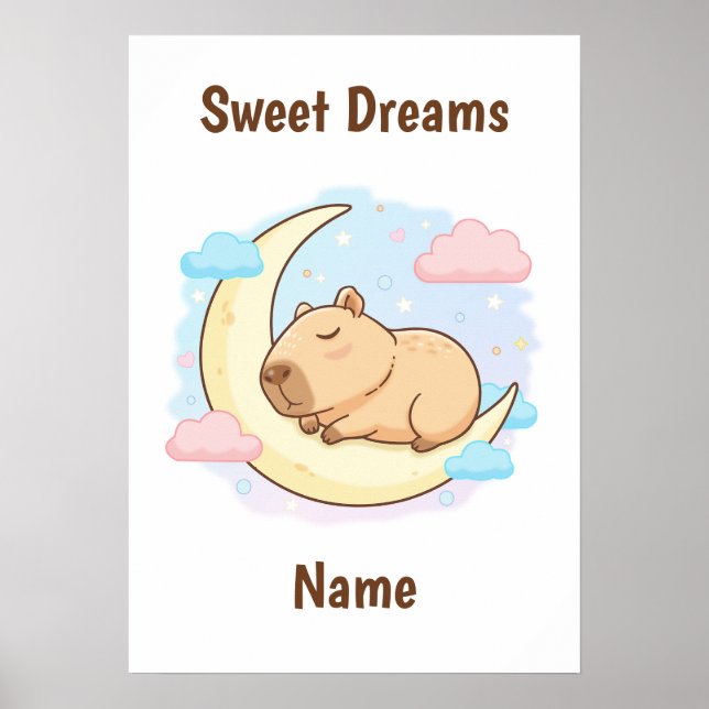 Affiche personnalisée Capybara doux rêves (Devant)