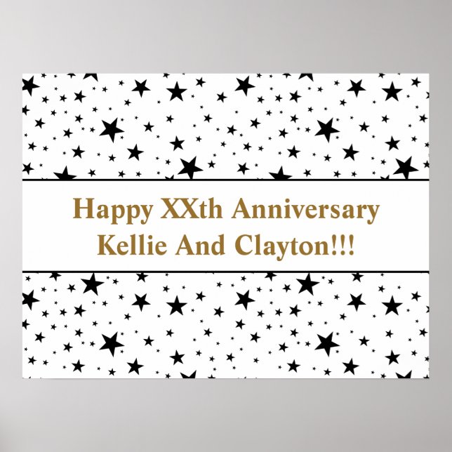 Affiche personnalisée d'anniversaire avec étoiles  (Devant)