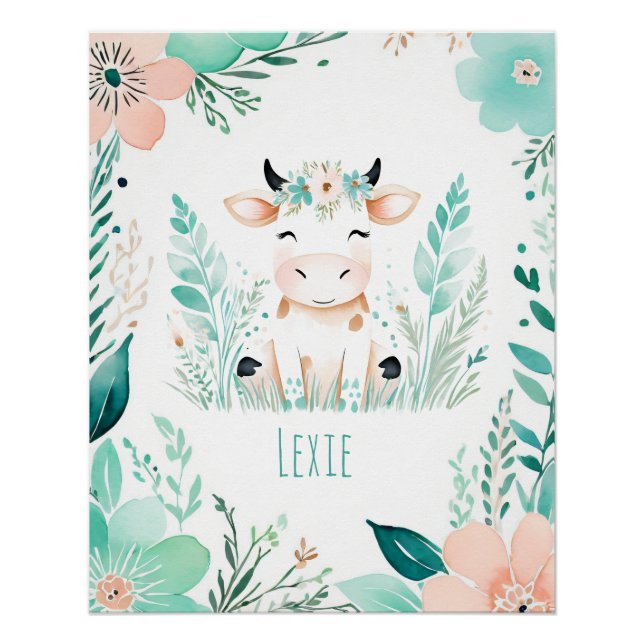 Affiche personnalisée de bébé bohème - Design de v (Devant)