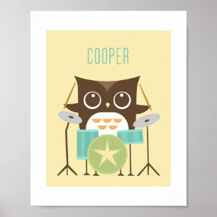 Affiche personnalisée de chouette pour nurserie