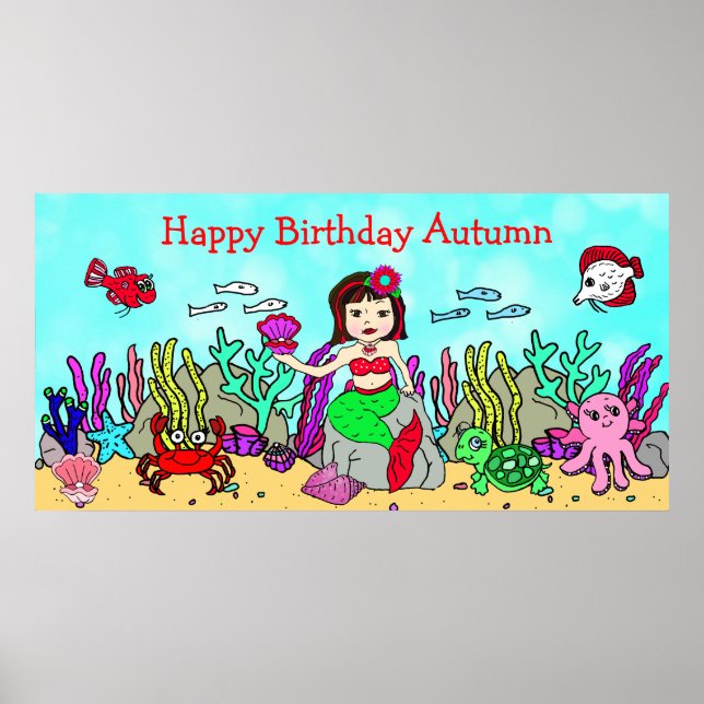 Affiche personnalisée de joyeux anniversaire Sirèn (Devant)