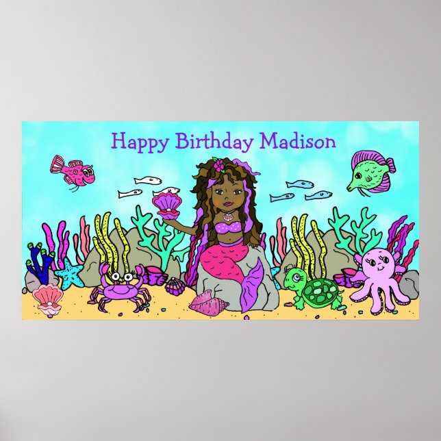 Affiche personnalisée de joyeux anniversaire Sirèn (Devant)