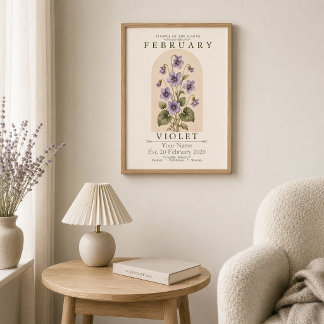 Affiche personnalisée de la fleur de naissance de 