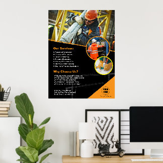 Affiche personnalisée de la société de constructio