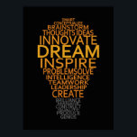 Affiche personnalisée de l'ampoule lumineuse Inspi<br><div class="desc">Uggs the customize it function, you can change (edit) the background color of this item and add your own text if you wish. Lac my store for more items with this design.</div>