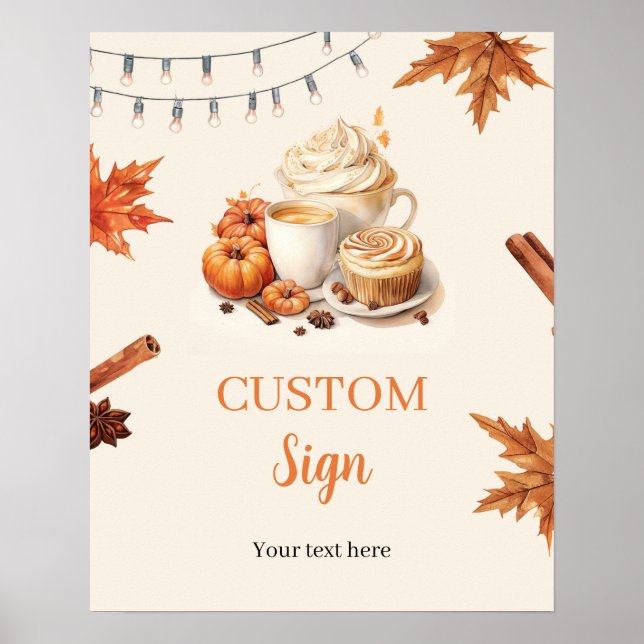 Affiche personnalisée de pancarte de café brassant (Devant)