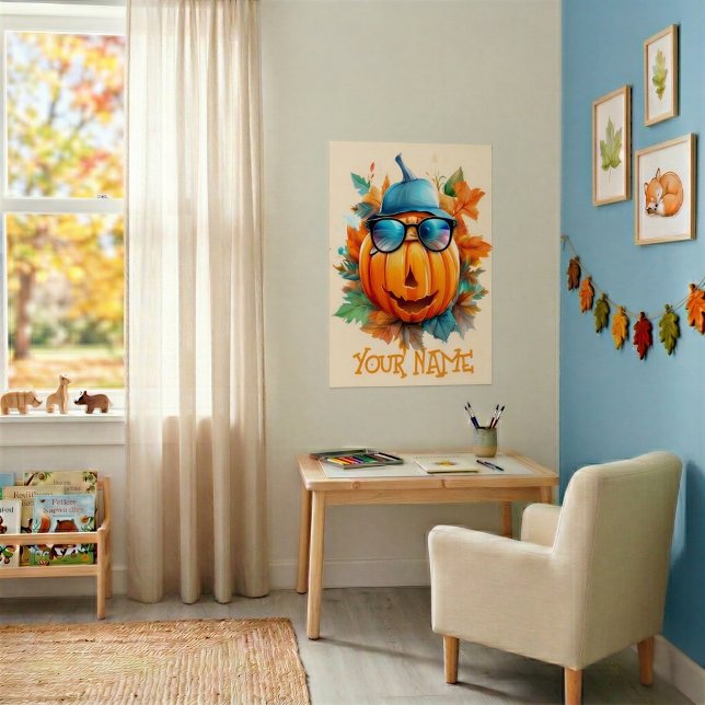 Affiche personnalisée de pumpkin clignant pour enf (Créateur téléchargé)