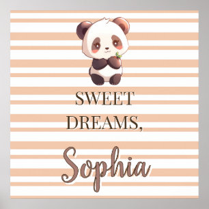 Affiche personnalisée Douces Rêves Panda Mignon