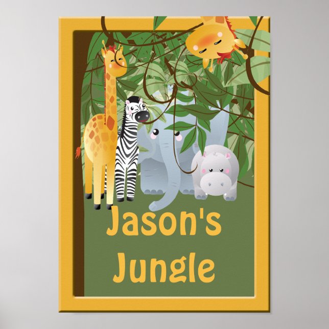 Affiche personnalisée pour chambre de jungle pour  (Devant)