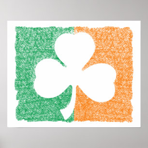 Affiche personnalisée Shamrock irlandaise
