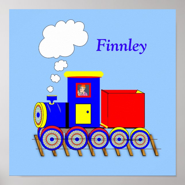 Affiche personnalisée Train Choo Choo Enfants Mign (Devant)