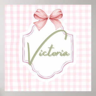 Affiche Personnalisée Victoria Baby Girl Nursery Bow