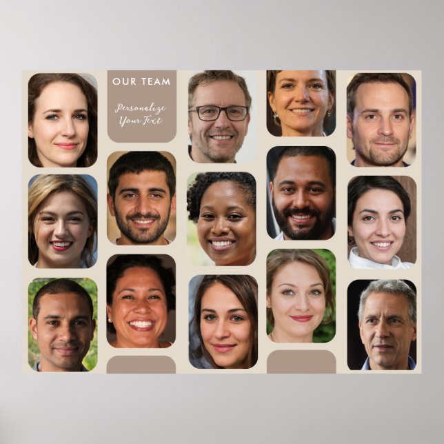 Affiche Personnaliser 14 Photos Classy Taupe Moderne Notre (Devant)