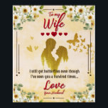 Affiche Personnaliser À Ma Femme De Mari Papillon Cadeau<br><div class="desc">Personnalisez À Ma Femme Des Cadeaux De Papillons Maris</div>